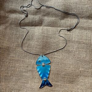 Blue Fish Pendant Necklace
